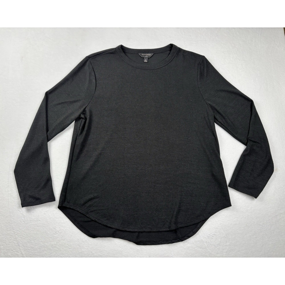 Banana Republic Luxe-Touch Men's XL Black Long Sleeve Stretch Tee Shirt Soft